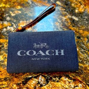 NWT Denim COACH Wristlet